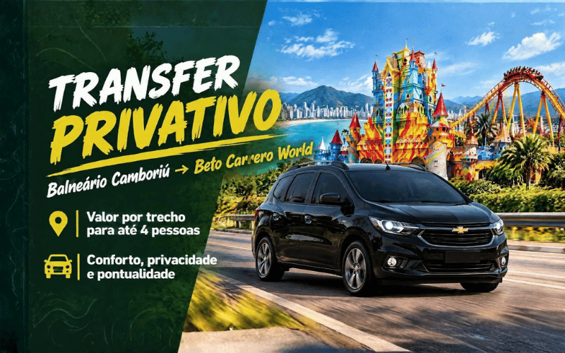 Transfer Beto Carrero Privativo em veículo sedã - Saida de Balneário Camboriú