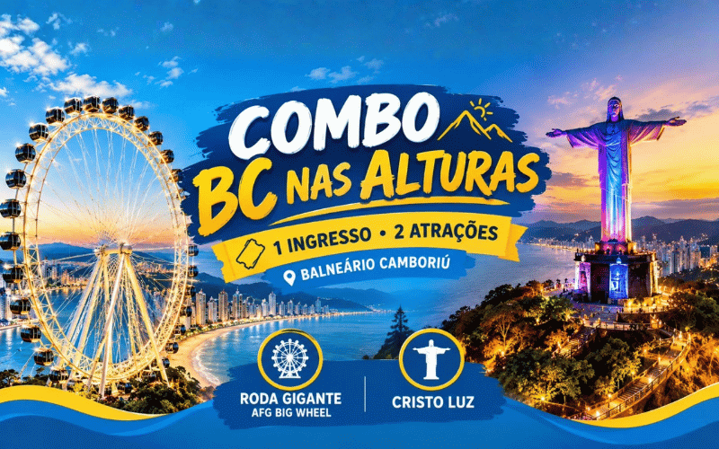 Combo BC nas alturas - Um único ingresso para Roda Gigante e Cristo Luz
