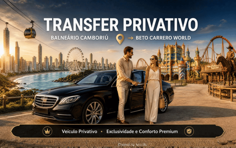 Transfer Beto Carrero Privativo em veículo sedã - Saida de Balneário Camboriú