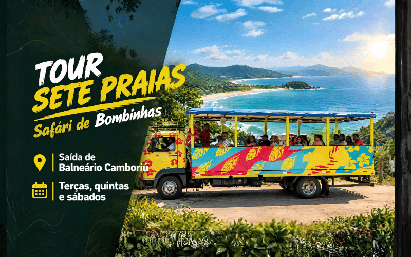 Tour Bombinhas: 7 Praias em 1 Dia - TERÇA/QUINTA/SÁBADO