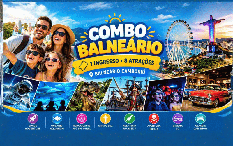 Combo Balneário – 8 ATRAÇÕES COM UM ÚNICO INGRESSO