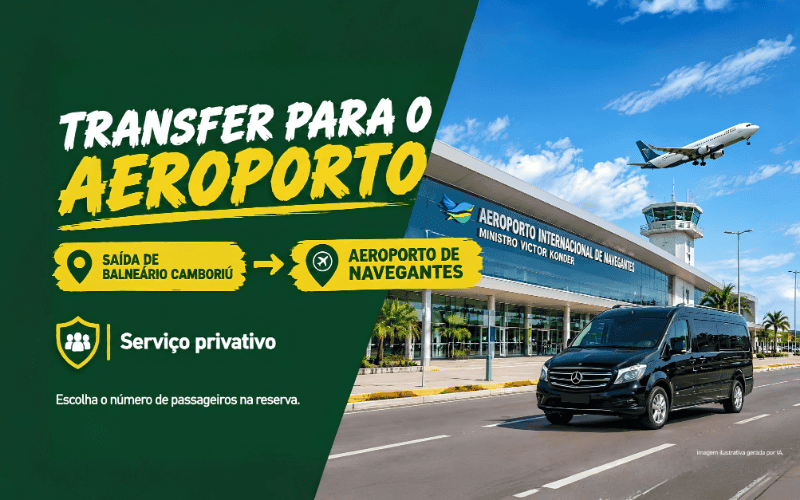 Transfer Privativo de Balneário Camboriú para Aeroporto de Navegantes